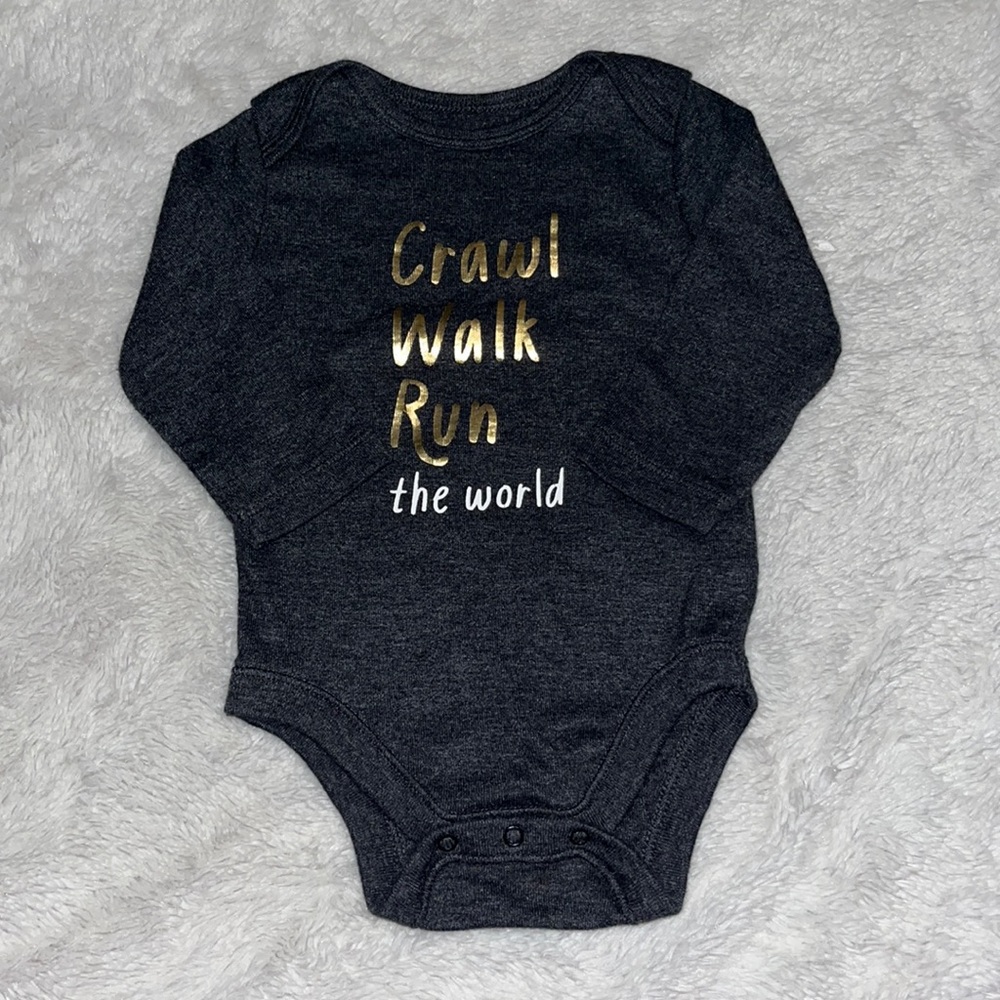 (3 for $10) old navy 3-6 month gray long sleeve baby girl bodysuit